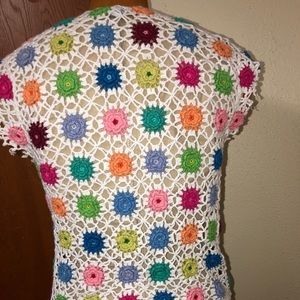 90’s crochet top , multicolored